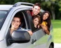 college kids in car