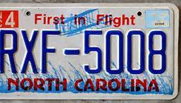 north carolina plate