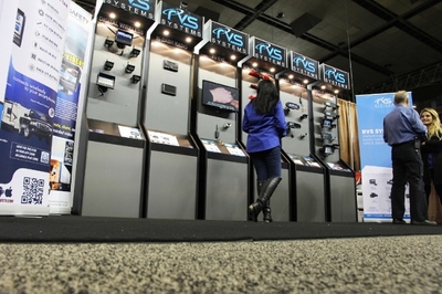 rear view safety at rv show (select to view enlarged photo)