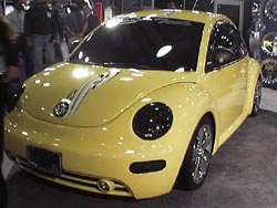snazzed up yellow 1998 beetle